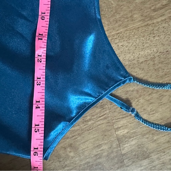 Ssshhh Intimates Teal Blue Satin Slip Dress/Womens Size Small (see measurements) - Picture 10 of 12